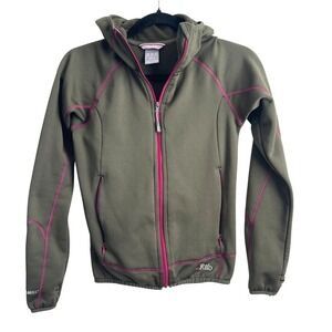 Rab Hoodie Women Green Full Zip Jacket‎ Polartec Size XS Pre-loved